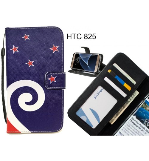 HTC 825 case 3 card leather wallet case printed ID