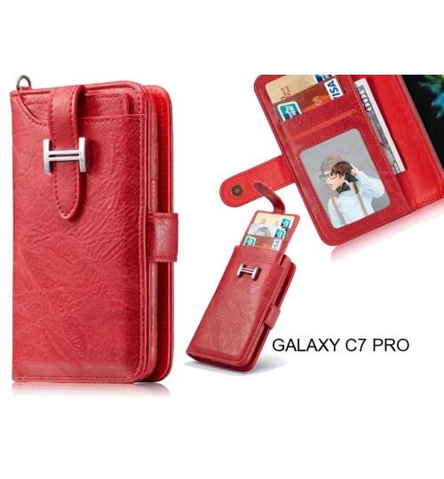 GALAXY C7 PRO Case Retro leather case multi cards cash pocket
