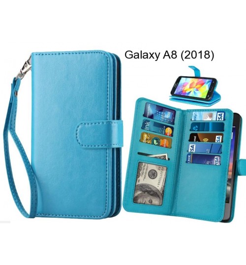 Galaxy A8 (2018) case Double Wallet leather case 9 Card Slots