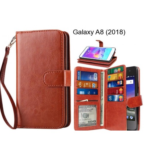 Galaxy A8 (2018) case Double Wallet leather case 9 Card Slots