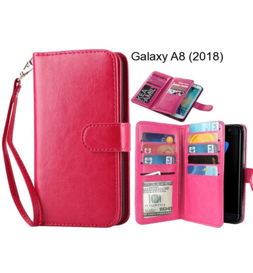 Galaxy A8 (2018) case Double Wallet leather case 9 Card Slots