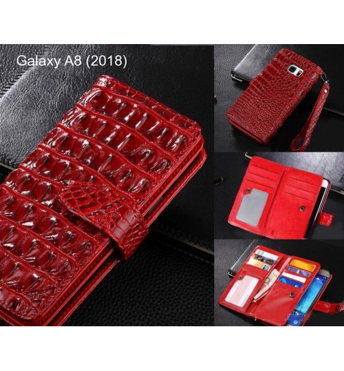 Galaxy A8 (2018) case Croco wallet Leather case