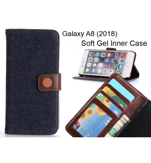 Galaxy A8 (2018)  case ultra slim retro jeans wallet case