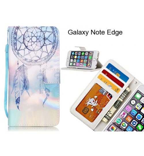 Galaxy Note Edge case 3 card leather wallet case printed ID