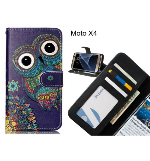 Moto X4 case 3 card leather wallet case printed ID