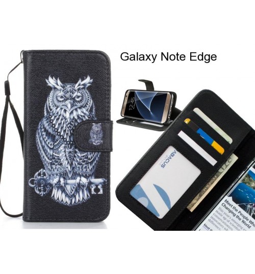 Galaxy Note Edge case 3 card leather wallet case printed ID