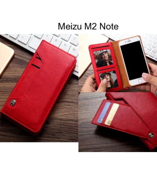 Meizu M2 Note case slim leather wallet case 6 cards 2 ID magnet