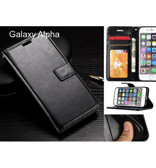 Galaxy Alpha case Fine leather wallet case