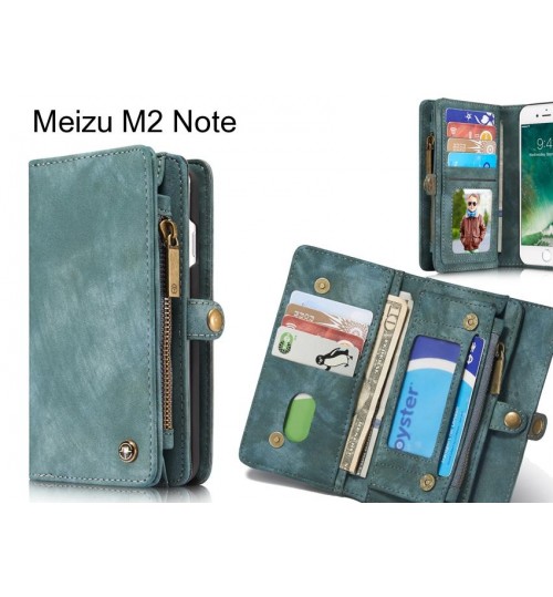 Meizu M2 Note Case Retro leather case multi cards cash pocket & zip