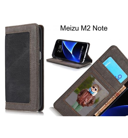 Meizu M2 Note case contrast denim folio wallet case magnetic closure