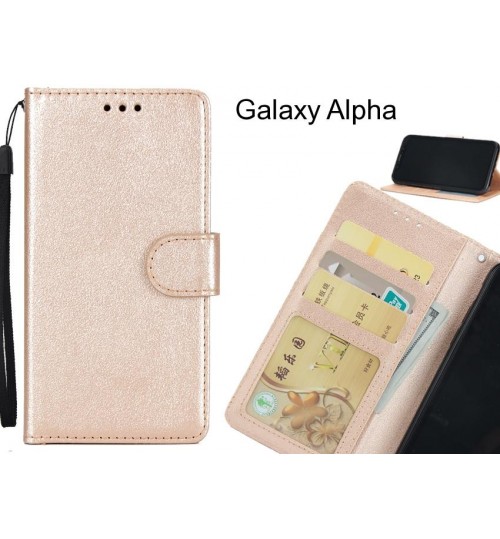 Galaxy Alpha  case Silk Texture Leather Wallet Case