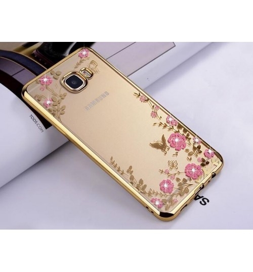 Galaxy S4 soft gel tpu case luxury bling shiny floral case