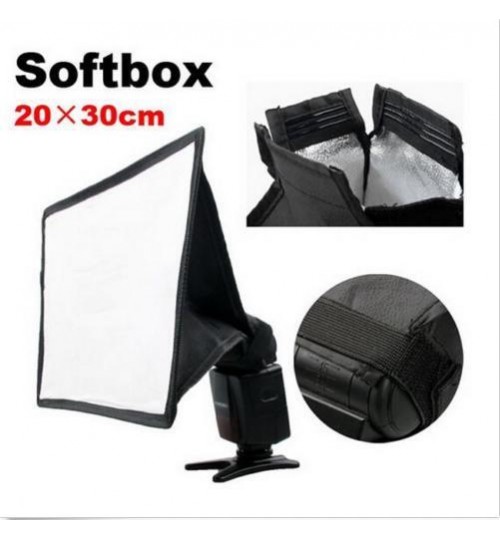 Portable Softbox For Cameras Flash Light Speedlite Photo Speedlight 20*30cm