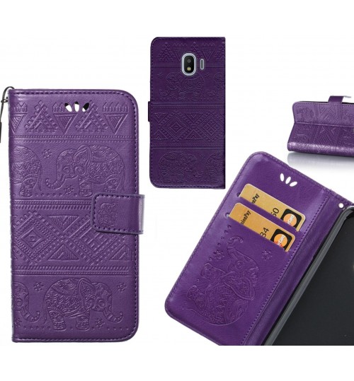 Galaxy J2 Pro case Wallet Leather flip case Embossed Elephant Pattern