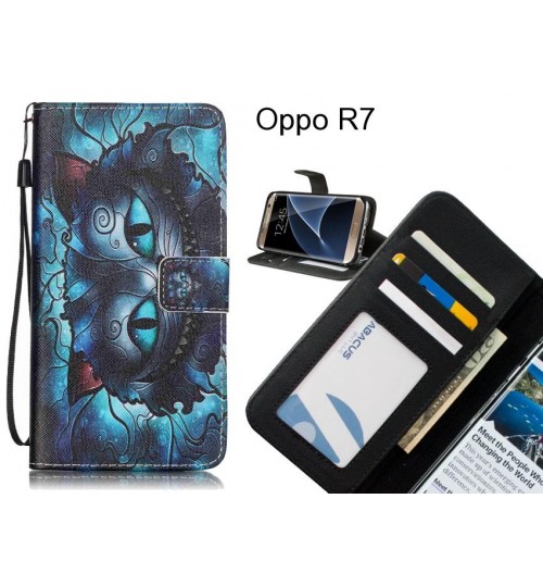 Oppo R7 case 3 card leather wallet case printed ID