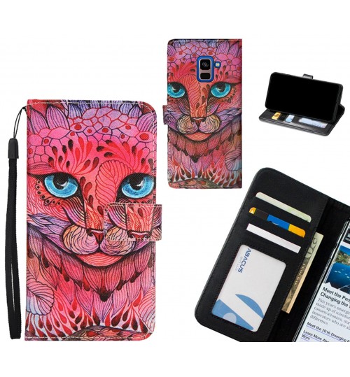 Galaxy A8 PLUS (2018) case 3 card leather wallet case printed ID