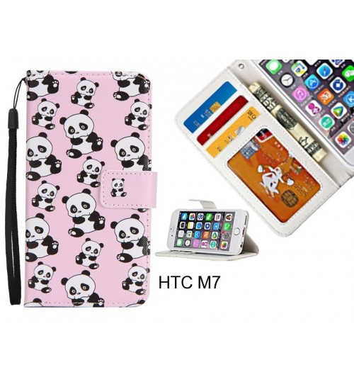 HTC M7 case 3 card leather wallet case printed ID