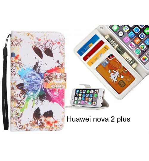 Huawei nova 2 plus case 3 card leather wallet case printed ID