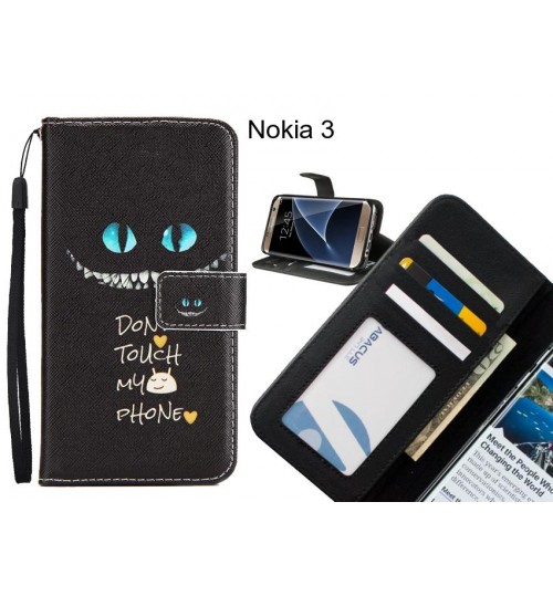 Nokia 3 case 3 card leather wallet case printed ID