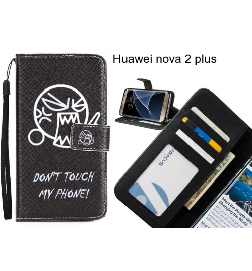 Huawei nova 2 plus case 3 card leather wallet case printed ID