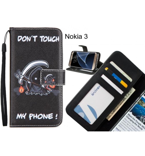 Nokia 3 case 3 card leather wallet case printed ID