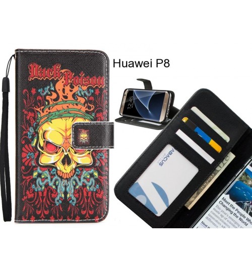 Huawei P8 case 3 card leather wallet case printed ID