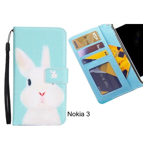 Nokia 3 case 3 card leather wallet case printed ID