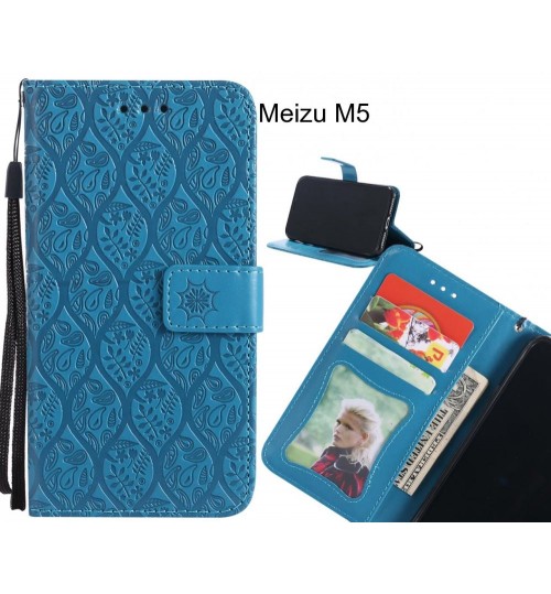 Meizu M5 Case Leather Wallet Case embossed sunflower pattern