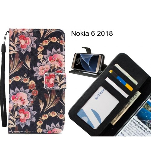 Nokia 6 2018 case 3 card leather wallet case printed ID