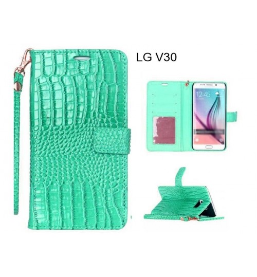 LG V30 case Croco wallet Leather case
