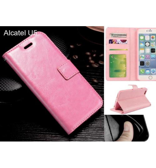 Alcatel U5 case Fine leather wallet case