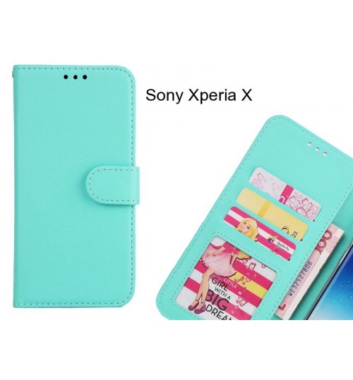 Sony Xperia X  case magnetic flip leather wallet case