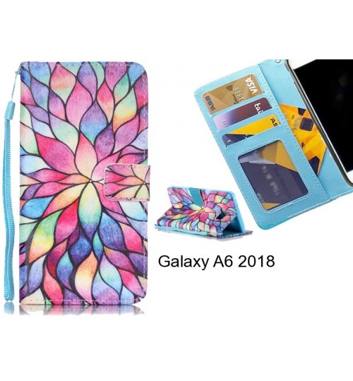 Galaxy A6 2018 case 3 card leather wallet case printed ID