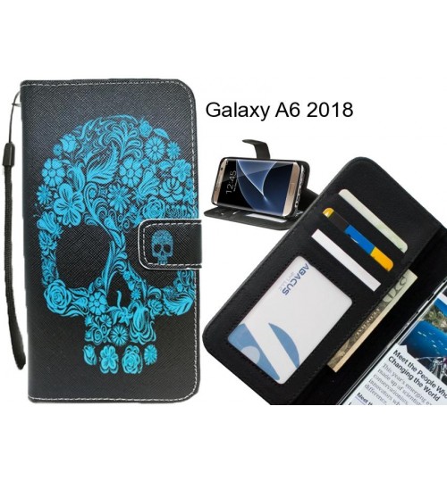 Galaxy A6 2018 case 3 card leather wallet case printed ID