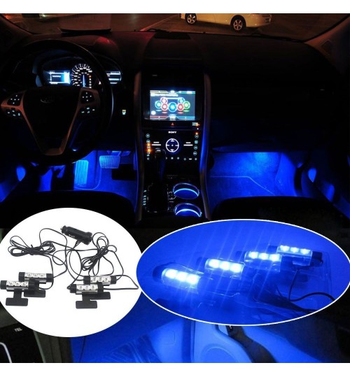 Car Decorative Lights 3LED Blue Car Charge interior Light