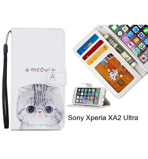 Sony Xperia XA2 Ultra  case 3 card leather wallet case printed ID