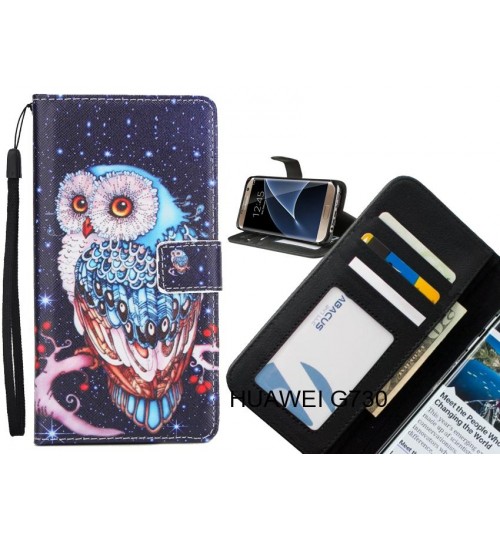 HUAWEI G730  case 3 card leather wallet case printed ID