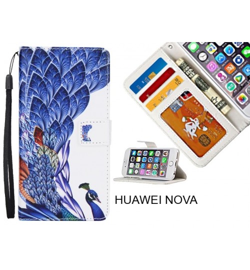 HUAWEI NOVA  case 3 card leather wallet case printed ID