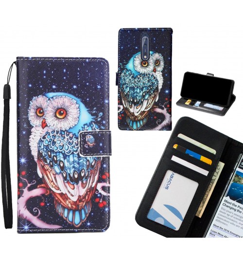 NOKIA 8  case 3 card leather wallet case printed ID