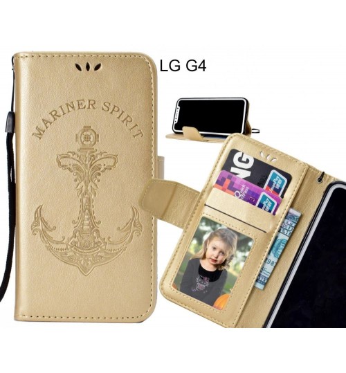 LG G4 Case Wallet Leather Case Embossed Anchor Pattern