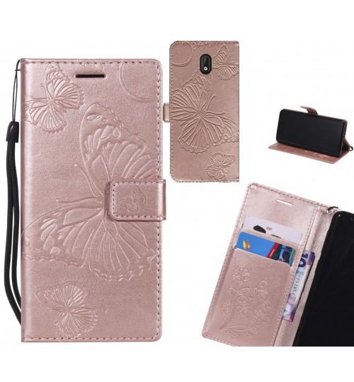 Nokia 3 case Embossed Butterfly Wallet Leather Case