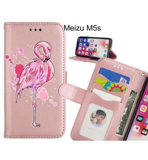 Meizu M5s case Embossed Flamingo Wallet Leather Case