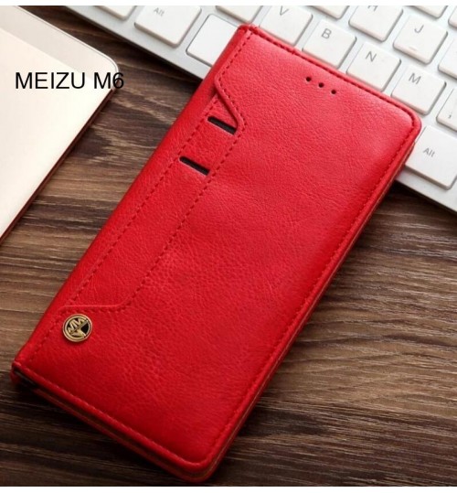 MEIZU M6 case slim leather wallet case 6 cards 2 ID magnet