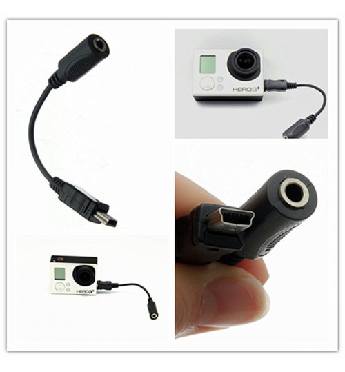 Mini USB to 3.5mm Microphone Mic Adapter Cable for GoPro HD Hero 3 3+