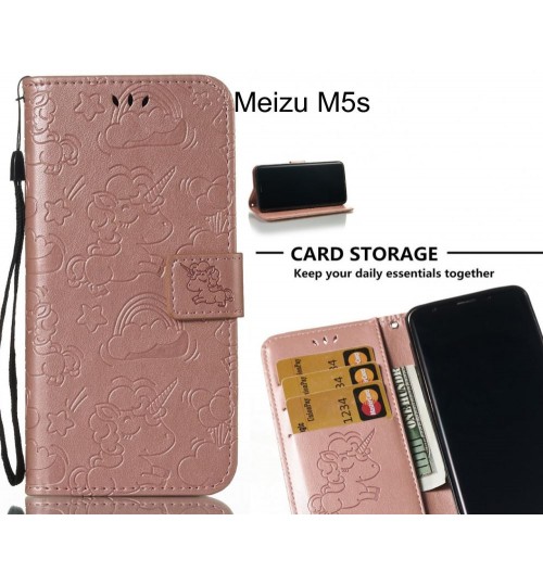 Meizu M5s Case Leather Wallet case embossed unicon pattern