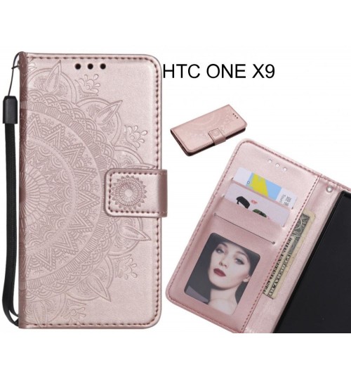 HTC ONE X9 Case mandala embossed leather wallet case