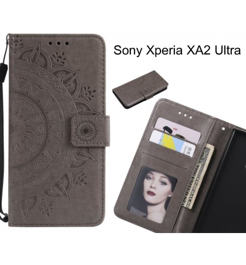 Sony Xperia XA2 Ultra Case mandala embossed leather wallet case