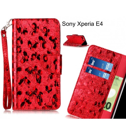 Sony Xperia E4  case wallet leather butterfly case