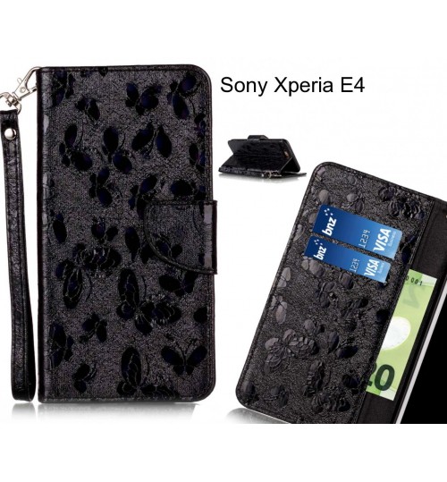 Sony Xperia E4  case wallet leather butterfly case