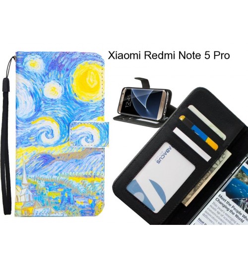 Xiaomi Redmi Note 5 Pro case 3 card leather wallet case printed ID